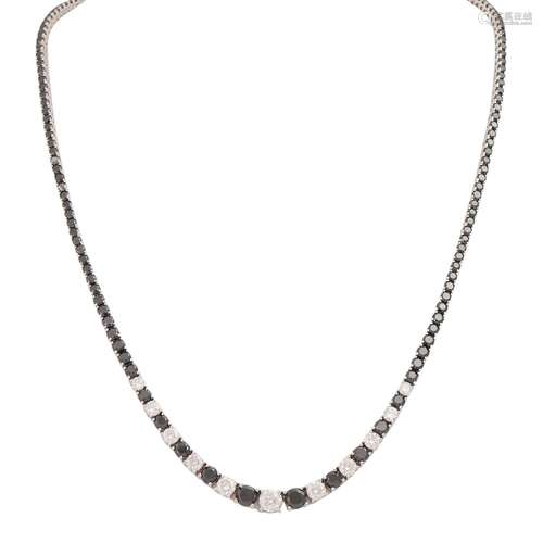 Necklace with diamonds total 16.01 ct, LGW (I-J)/VS,-SI