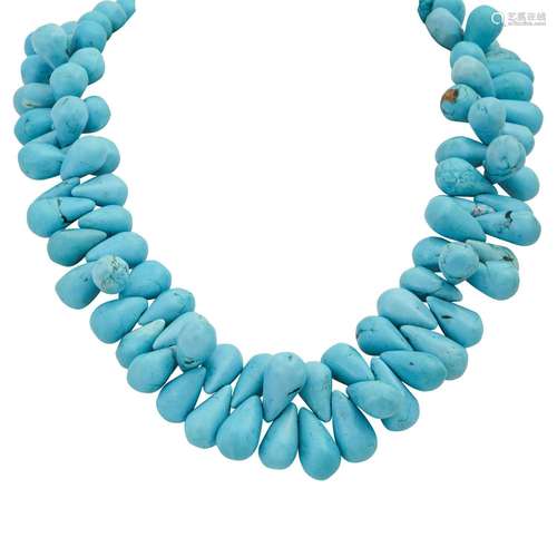 Chain from turquoise drops