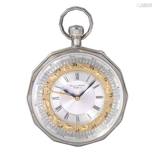 IWC Schaffhausen very rare large open pocket watch "Zod...