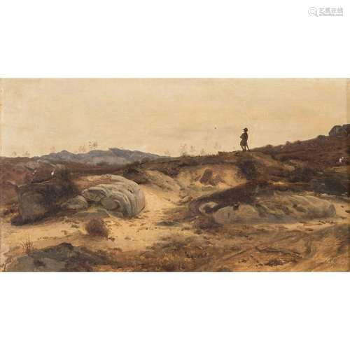 PAINTER OF THE XIX CENTURY "Wanderer in a dune landscap...