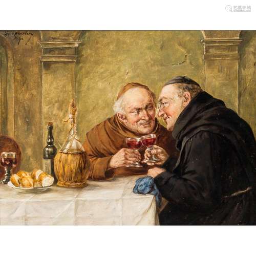 ROESSLER, GEORG (1861-1925) "Two monks clinked glasses ...