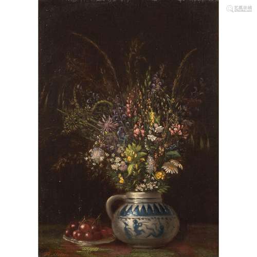 PETERS, ANNA (1843-1926) "Bouquet of field flowers next...