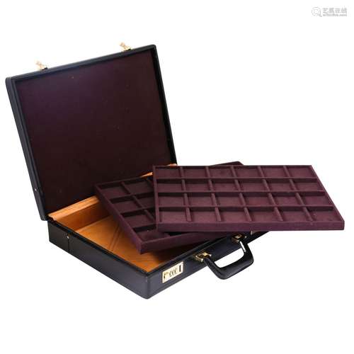 Lockable transport/storage case for 48 pocket watches.