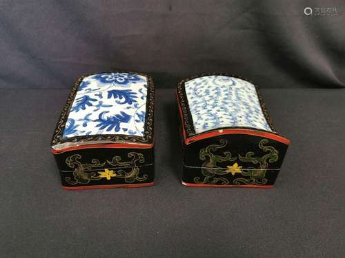 2 CHINESE LIDDED TINS