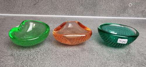 3 MURANO GLASS BOWLS