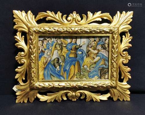 FRAMED TILE PICTURE: "JESUS IN CONVERSATION"