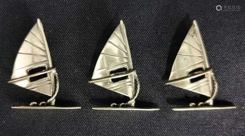 MINIATURE SILVER: 3 SURFBOARDS