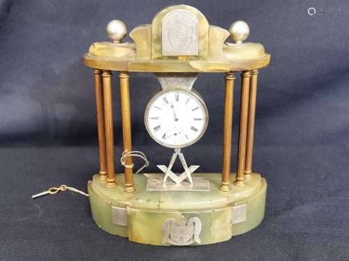 MASONIC COLUMN CLOCK / TABLE CLOCK,