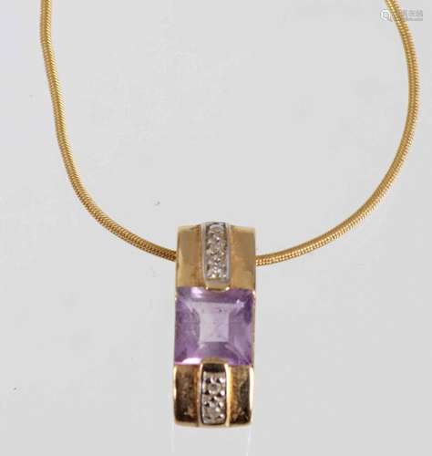 Amethyst Anhänger an Kette - GG 585