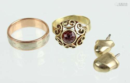 2 Gold Ringe GG / WG 585 und Zahngold