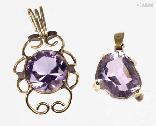 2 Amethyst Anhänger - GG 333