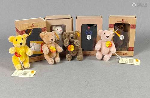 8 Miniatur Steiff Teddys