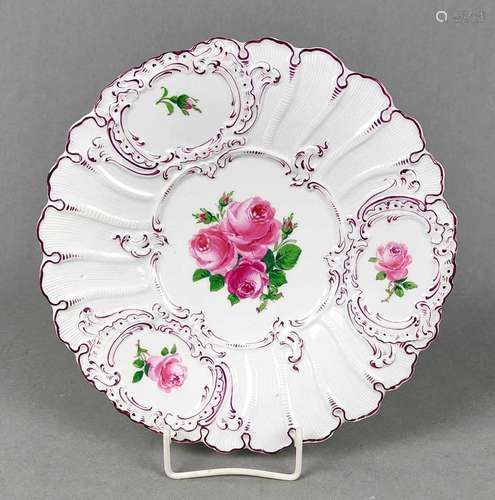 Meissen Reliefteller *Rote Rose*