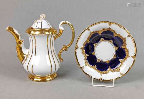 Meissen Biedermeier Kanne und Teller 19. Jhd.