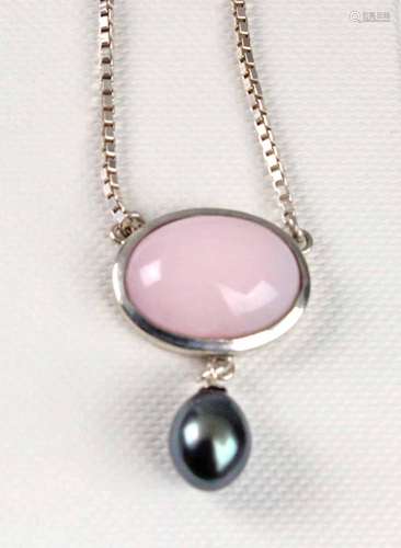 Design Collier mit rosa Opal