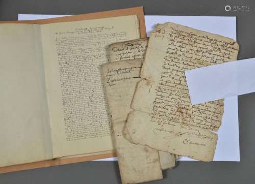 GARD. 14 documents XVIe-XVIIe.<br />
- Famille Moynier à Som...