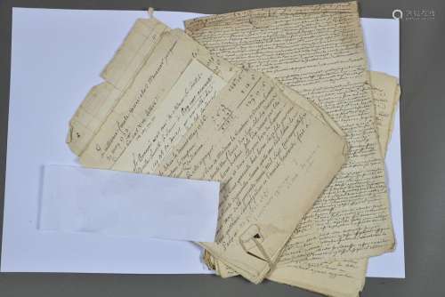 PAS-DE-CALAIS. Liasse de 25 lettres et documents, 1737-1756....