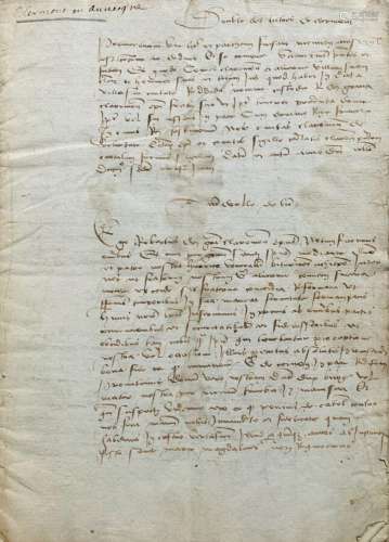 PUY-DE-DÔME. Cahier manuscrit du XVe siècle, " Double d...