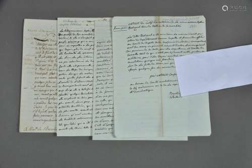 SAVOIE. 3 pièces manuscrites, 1795.<br />
Dossier sur la dét...