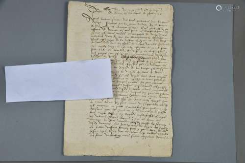 SEINE-MARITIME. Manuscrit de 9 pp. In-folio. Rouen, " e...
