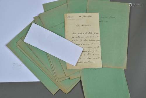 EX-LIBRIS. 30 lettres adressées à Paul de Fleury, 1896.<br /...