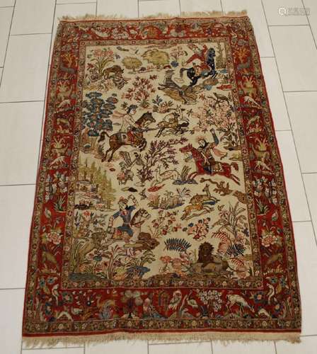 Tapis de chasse Tabriz.