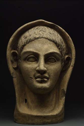 ETRUSCAN TERRACOTTA VOTIVE YOUTH HEAD - TL TESTED