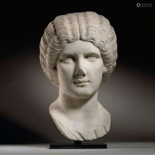 IMPORTANT MARBLE PORTRAIT OF A SEVERAN LADY, POSSIBLY JULIA ...