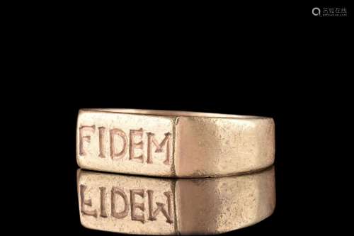 ROMAN GOLD LEGIONARY RING WITH "FIDEM" INSCRIPTION