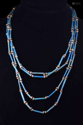 ANCIENT EGYPTIAN FAIENCE BEADED NECKLACE