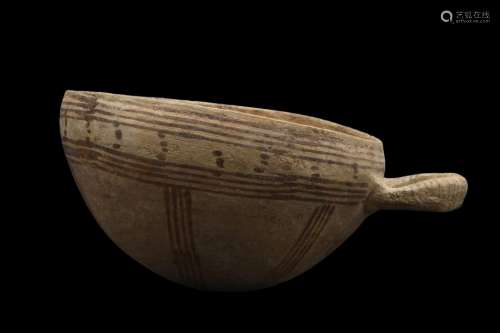 CYPRIOT POTTERY MILK BOWL WITH HANDLE