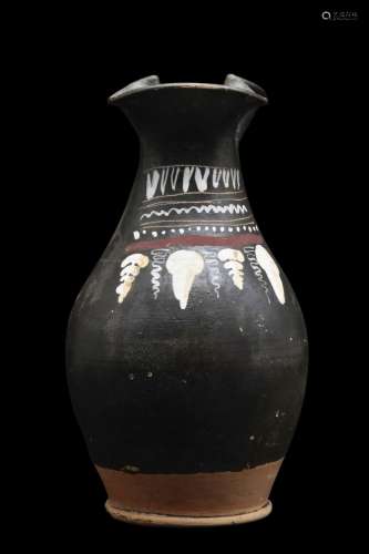 GREEK GNATHIAN TERRACOTTA OINOCHOE WITH DECORATION