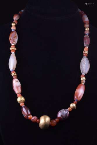 HELLENISTIC GOLD AND CARNELIAN LARGE NECKLACE