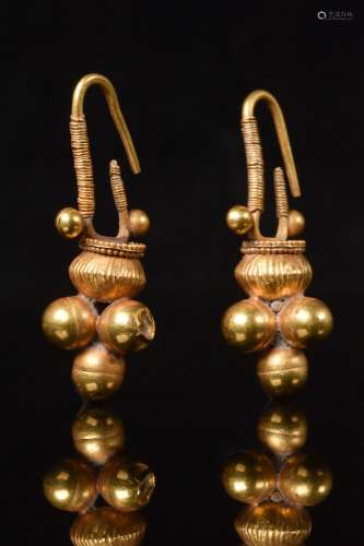 ROMAN GOLD EARRINGS WITH GRANULATION