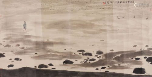 亚明（1924～2002）衡阳雁去 设色纸本