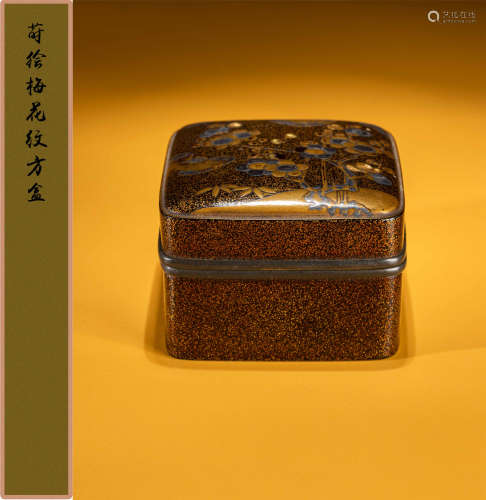 江户时期 莳绘梅花纹方盒