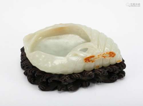 Qing Dynasty White Jade Conch Brush