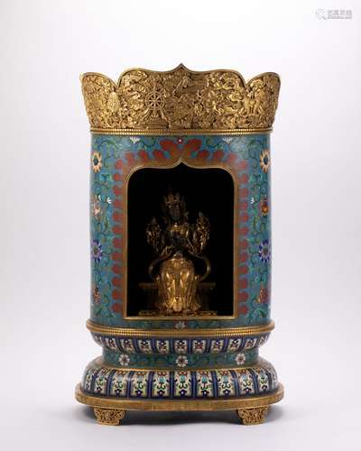 Cloisonne Buddha Niche in Qing Dynasty