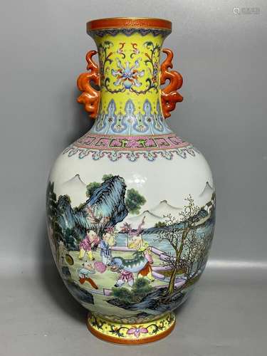 Qing Dynasty Pastel Baby Play Picture Appreciation Bottle