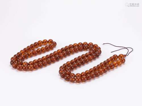 Amber Buddha Beads in Qing Dynasty