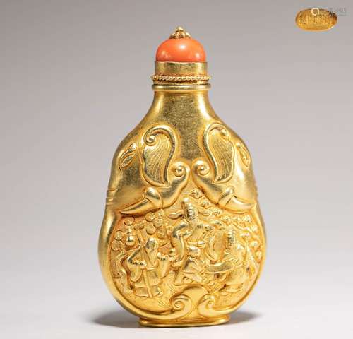 Qing Dynasty - Pure Gold Snuff Bottle