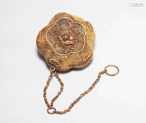 Pure gold sachet of the Qing Dynasty