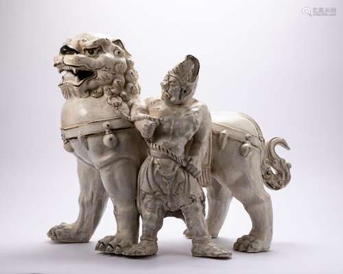 Hu People Playing with Lions in Cizhou Kiln