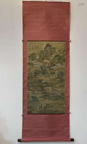 Qiu Ying's fine silk painting