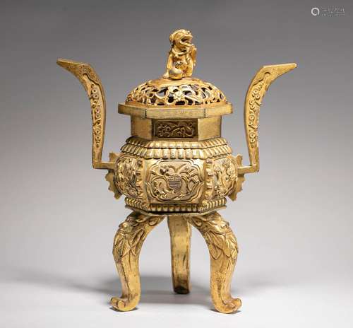 Bronze gilt fumigating furnace in the Qing Dynasty