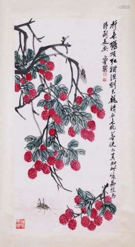 A CHINESE PAINTING OF FRUITS