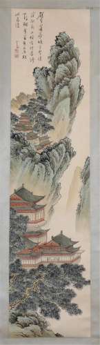 A CHINESE PAINTING OF HANSHAN MOUNTAINS LANDSCAPE