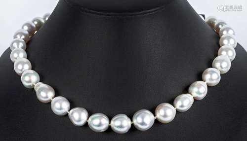 Bello collar "chocker" de 31 bellas perlas austral...