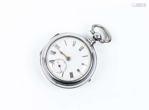 Reloj lepine inglés en caja de plata de 1ª ley, 42 mm, y caj...