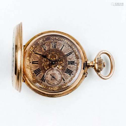 Gran reloj saboneta de bolsillo suizo, "G.A. HUGUENIN&a...